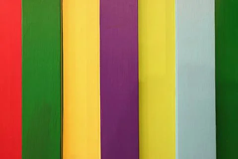 Multi-colored vertical stripes pattern wooden wall for abstract background Stock Photos