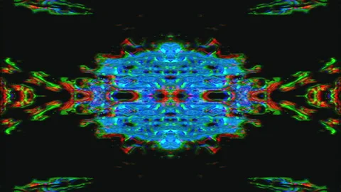 Multi-colored vintage cyberpunk psychedelic iridescent background. Video stock 147958509