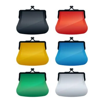 Multi colored wallet icons Stock Illustration