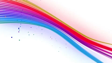 Multi-colored waving lines or ribbon of beautiful stripes fly in the air Stock Footage 136413880