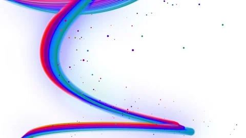 Multi-colored waving lines or ribbon of beautiful stripes fly in the air Video stock 136414972