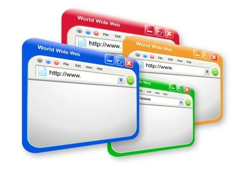 Multi colored web technology websites Ilustración de archivo