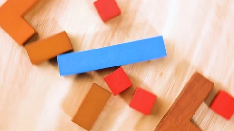 Multi-colored wooden blocks are assembled in a word "like". Stock Footage 105746004
