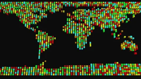 Multi Colored World Map Stock Footage 85934058