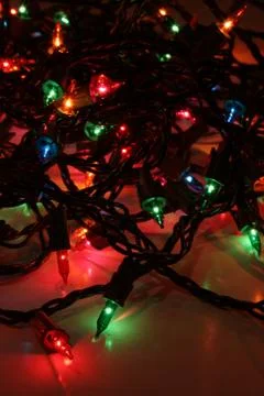 Multi-Colored Xmas Lights Stock Photos