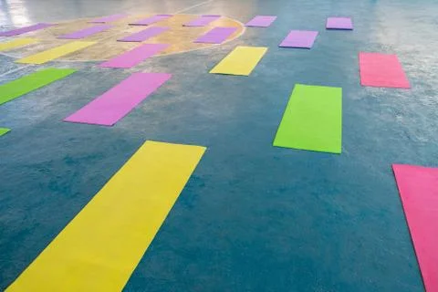 Multi-colored yoga mat Stock Photos