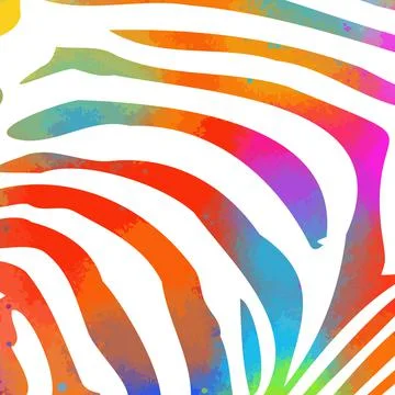 Multi colored Zebra print background. Vector illustration. Stock Illustration