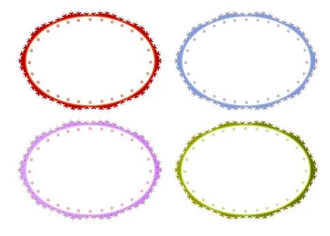 Multi Colors of Circle Frames in Vintage Style Stock Illustration