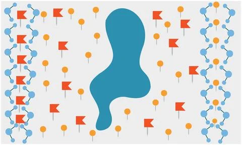 Multi-colour make specific artwork on white background Stock Illustration