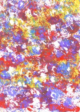 Multi-coloured abstract textured paint marks Stock Illustration