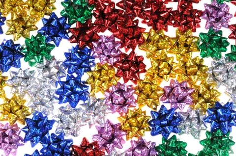 Multi-coloured bows Stock Photos