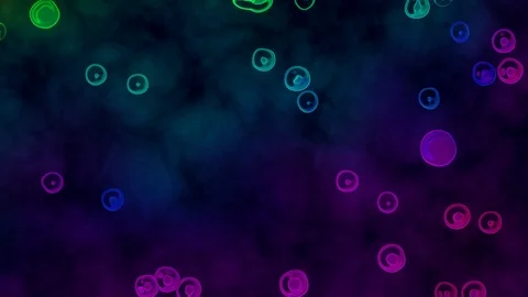Multi coloured bubbles floating with smoke 動画素材 117211128
