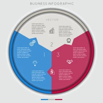 Multi-coloured circle numbered, three options Stock Illustration