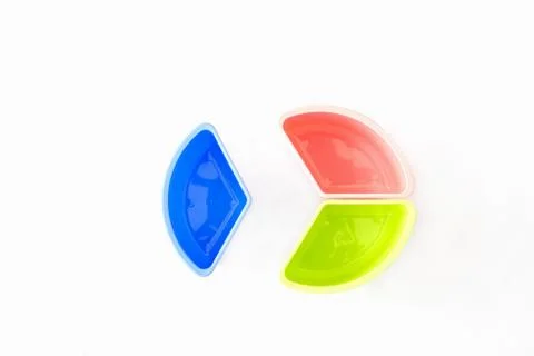 Multi-coloured disposable plastic isolated on white background Stock Photos