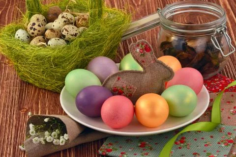 Multi-coloured Easter eggs Foto stock