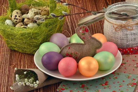 Multi-coloured Easter eggs Foto stock