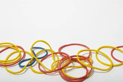Multi coloured elastic bands Stock Photos