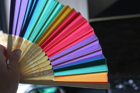 Multi coloured fan Stock Photos