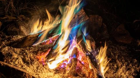 Multi-Coloured Fire Foto stock