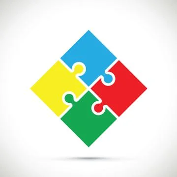 A multi coloured jigsaw pieces Stock Illustration