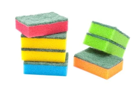 Multi-coloured kitchen sponges Stock Photos