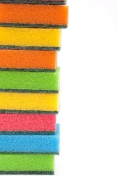 Multi-coloured kitchen sponges Stock Photos