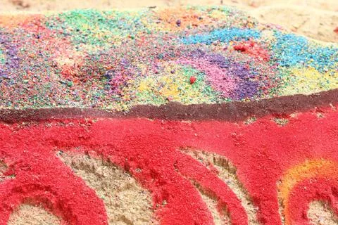 Multi-coloured sand Stock Photos