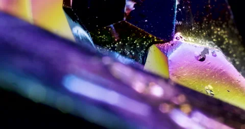 Multi-coloured spectrum rainbow crystals on black background. Abstract Stock-Footage 142507059