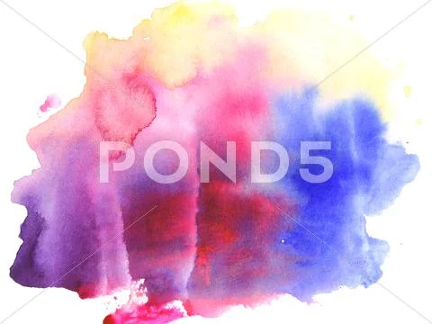 Multi-coloured spot, watercolour abstract hand painted background Stock Photos