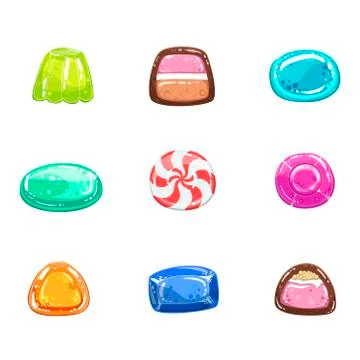 Multi-coloured Sweets Set Stock Illustration
