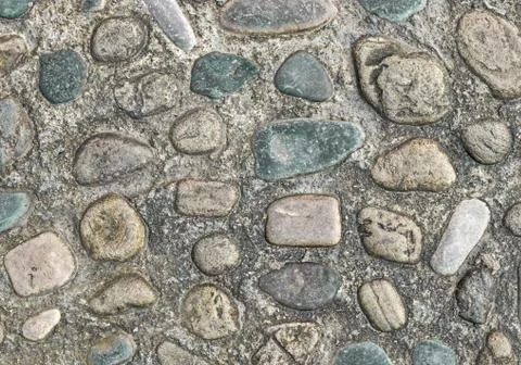 Multi Coloured/Colored Pebble Cobbled Background Stock Photos