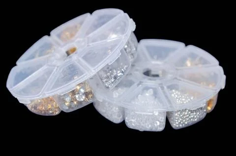 Multi Compartment Bead Organizer Box for Jewelry Making Stock Photos