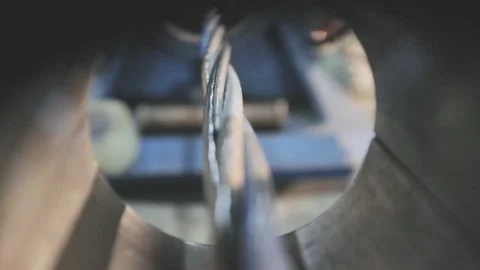Multi-core cable weaving process, cable production in a modern factory. Multi Stock Footage 132714725