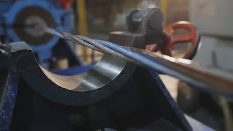 Multi-core cable weaving process, cable production in a modern factory. Multi Stock Footage 161988975