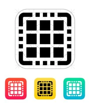 Multi Core CPU icon. Vector illustration Stock Illustration