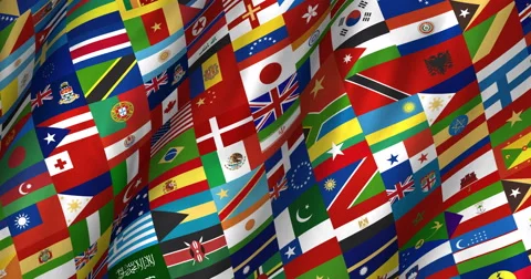 Multi Countries waving flag 4K Stock Footage 51391695