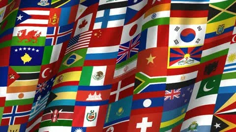 Multi-Country Waving Flag Stock Footage 12387407
