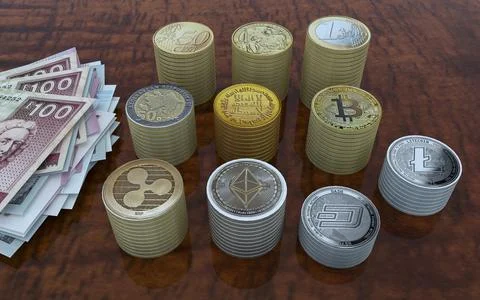 Multi currency note indicating world economy and critical fuel price Stock Photos