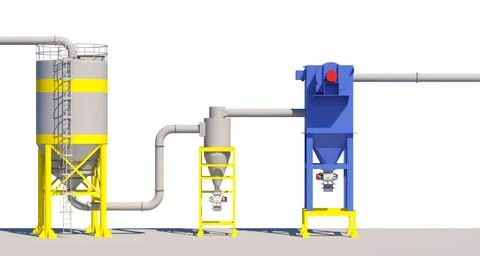 Multi cyclones factory Stock Illustration
