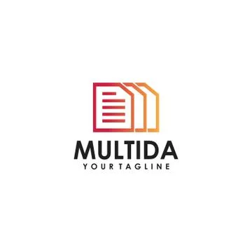 Multi Data Logo Simple and Vector Stock Illustration