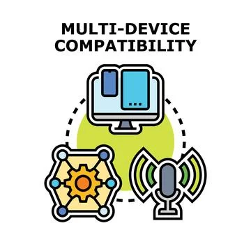Multi device compatibility concept with seamless synchronization Stock Illustration