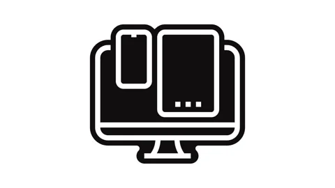 Multi device compatibility glyph icon animation Stock-Footage 326141234