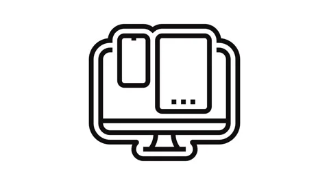 Multi device compatibility line icon animation Stock-Footage 326122606