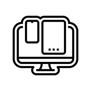 Multi device compatibility line icon vector illustration Stock Illustration