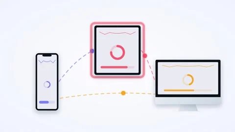 Multi Device Data Synchronization and Cloud Computing Concept Видео 333185914