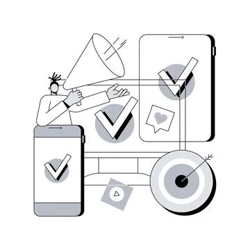 Multi-device targeting abstract concept vector illustration. Illustrazione stock