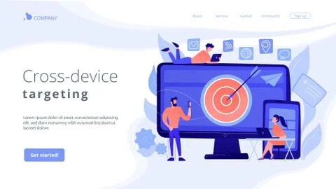 Multi device targeting concept landing page. Stock Illustration