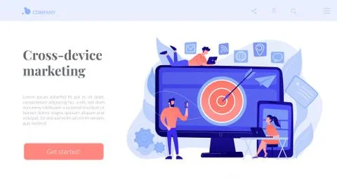 Multi device targeting concept landing page. Stock Illustration