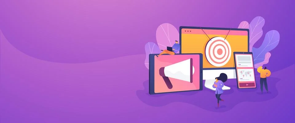 Multi device targeting web banner concept. Stock Illustration