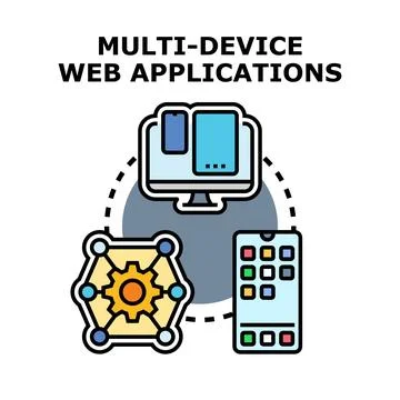 Multi device web applications development concept icon Stockillustratie